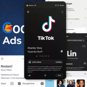 Image: a visual of a diverse range of advertising platforms, such as Google Ads, TikTok, LinkedIn