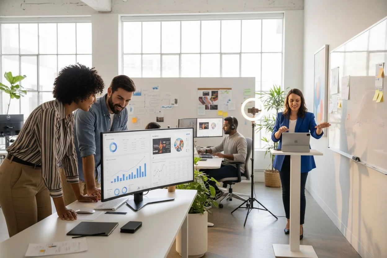online marketing teamwork campaign office